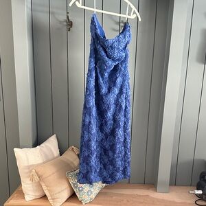 Lulu's Blue Strapless Dress